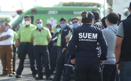 Paramédicos protestan para exigir mejores condiciones laborales en el Edomex