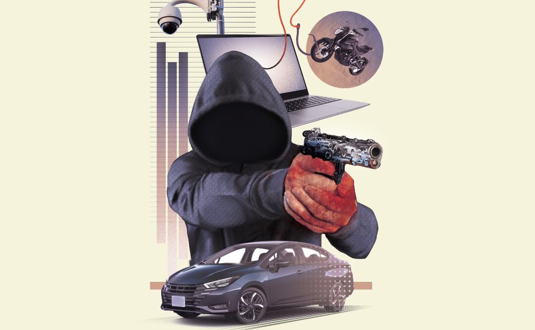 10 municipios del Edomex concentran 66% del robo de autos. Ilustración de Liliana Pedraza