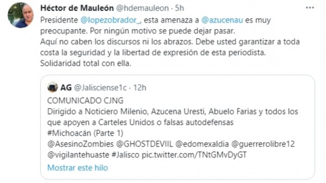 CJNG amenaza a medios de comunicación por cobertura en Michoacán