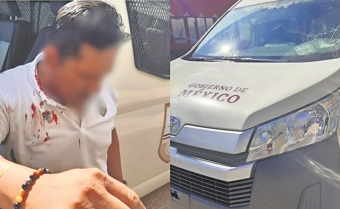 Tras asegurar a un grupo de extranjeros que viajaban en un vehículo, polleros golpearon al agente del INM. Foto: Especial