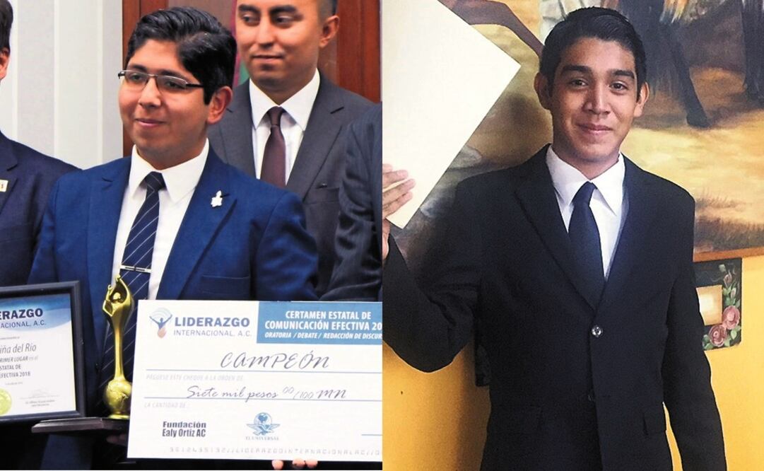 Abiel Silen y Piña del Río, de 20 años, estudia el quinto semestre de la licenciatura en Derecho en la UdeG; Jorge Alonso Reyes, de 18 años, se impuso a sus compañeros. (FOTO: JAVIER CABRERA y RAÚL TORRES. EL UNIVERSAL)