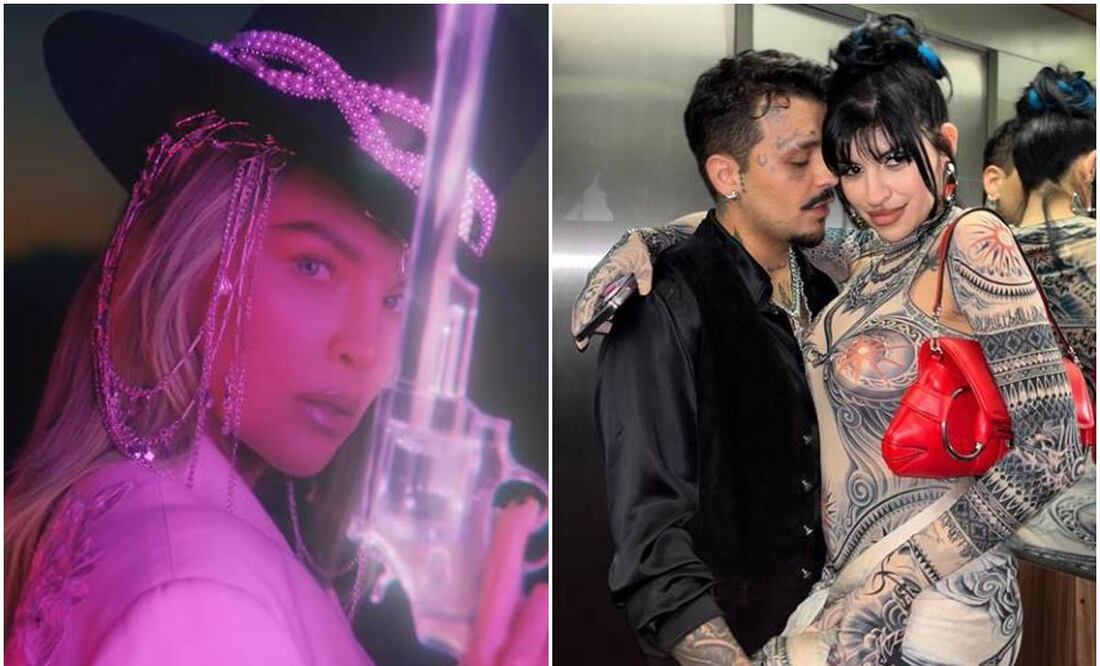 Belinda estrena "Cactus", tema en el que habla del truene con Nodal, quien recientemente debutó como papá junto a la argentina Cazzu. Fotos: Instagram.