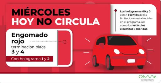 Hoy No Circula miércoles 25 de octubre 2023 : ¿Qué autos no transitan?