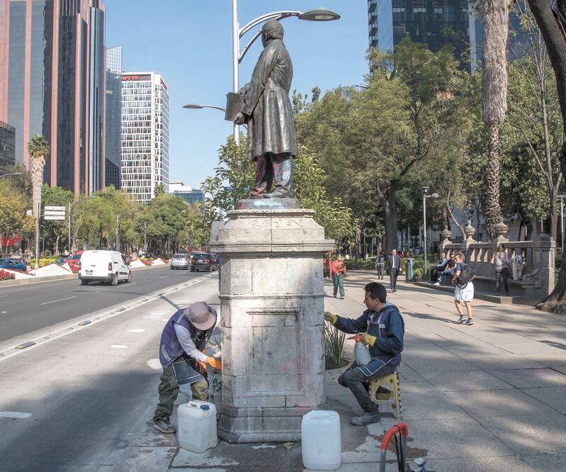 Censo. Sobse realiza un mapeo de los daños en coordinación con INAH, pues algunos monumentos fueron golpeados. MARIO JASSO. CUARTOSCURO