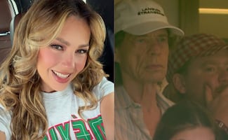 Mick Jagger, Thalía y Victoria Beckham se dan cita en el Noruega vs. Inglaterra