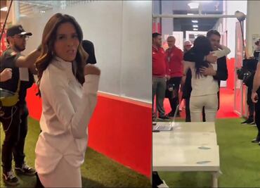 Eva Longoria festejó el triunfo del Necaxa y abrazó a Nicolás Larcamón; "Fuerza Rayos"