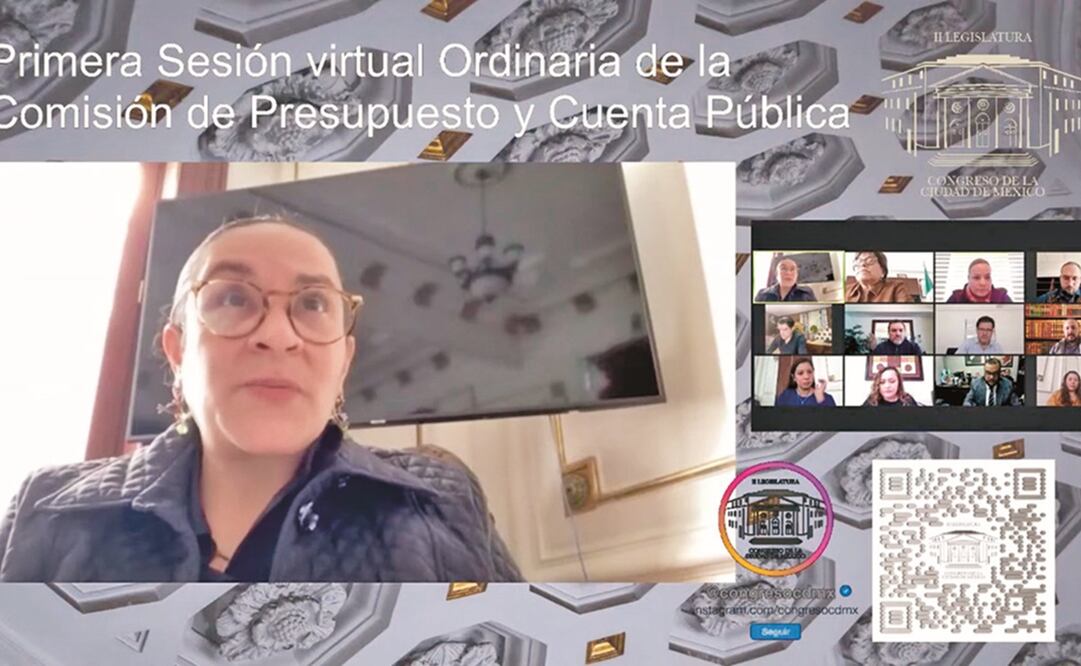 La Comisión de Presupuesto y Cuenta Pública del Congreso de la Ciudad de México sesionó ayer vía virtual. Foto: Tomada de video
