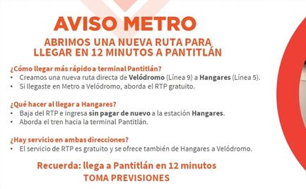 RTP ofrecerá transporte gratuito por cierre de estaciones de la Línea 9