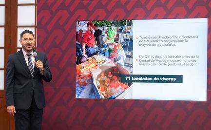 Batres reporta que entre 13 alcaldías recolectaron 71 toneladas de víveres para damnificados por Agatha en Oaxaca