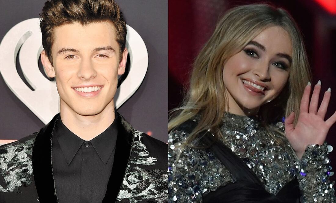 En la imagen el cantante canadiense Shawn Mendes y la actriz de Disney, Sabrina Carpenter. Foto: EFE/EPA/JASON SZENES/Angela Weiss / AFP, Archivo El Universal