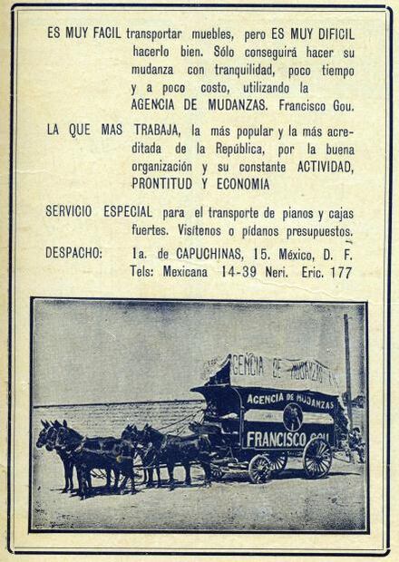 De los cargadores en carreta a los camiones de mudanzas