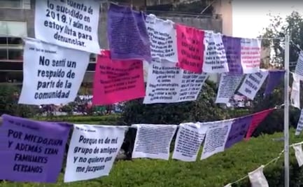 Mujeres comparten su historia de violencia en tendedero de denuncias sobre Reforma