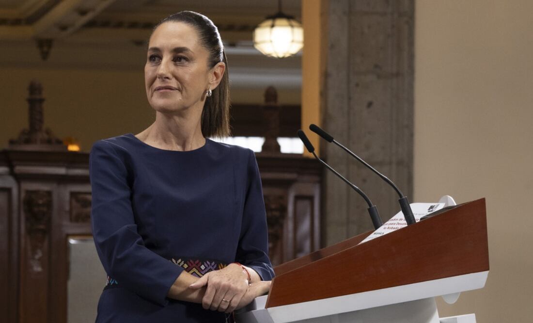 Conferencia matutina de la presidenta Claudia Sheinbaum en Palacio Nacional el 8 de agosto de 2025. Foto: Presidencia