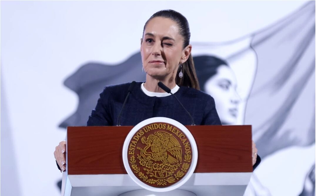 Claudia Sheinbaum en su conferencia matutina del 14 de febrero del 2025. Foto: Fernanda Rojas/EL UNIVERSAL