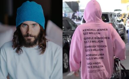 Jared Leto impacta con sudadera que lleva la lista de las modelos mejor pagadas