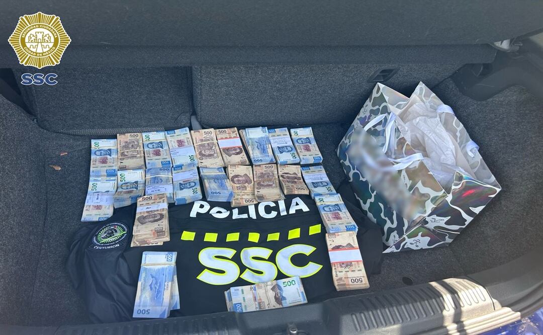 Detienen a hombre con un millón 145 mil pesos en la alcaldía Miguel Hidalgo. Foto: Especial