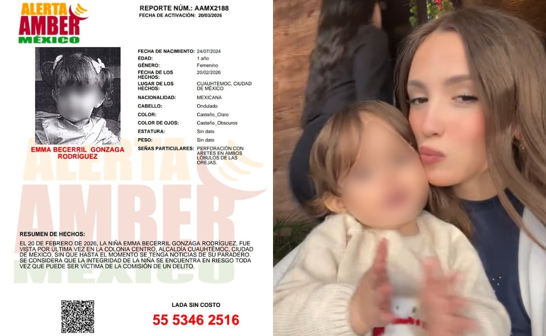 Buscan a Emma, hija de la influencer Marianna Gonzaga; Fiscalía de Nuevo León activa Alerta Amber. Foto: Alerta Amber