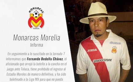 Monarcas veta a aficionado de por vida