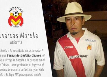 Monarcas veta a aficionado de por vida