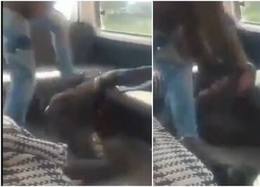 Pasajeros identifican a supuesto ladrón y lo golpean arriba de combi en Zumpango, Edomex