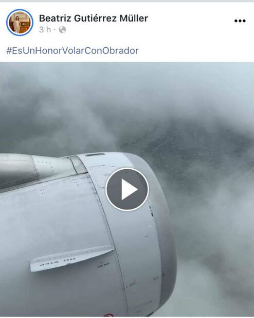 "Un honor volar con Obrador", señala Beatriz Gutiérrez tras incidente en avión