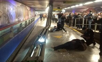 Se desprenden lámparas en Metro Garibaldi y lesionan a dos personas