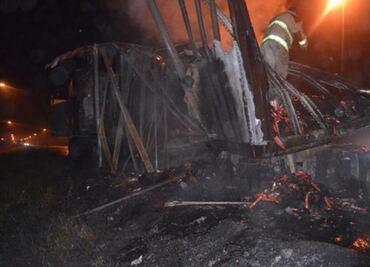 Two killed in trailer truck crash, explosion