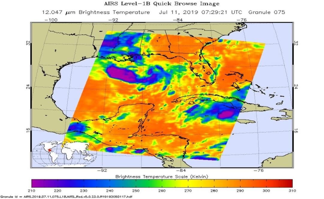 Tropical Storm Barry formed in the Gulf of Mexico today, July 11 – Photo: Taken from NASA Hurricane’s Twitter account