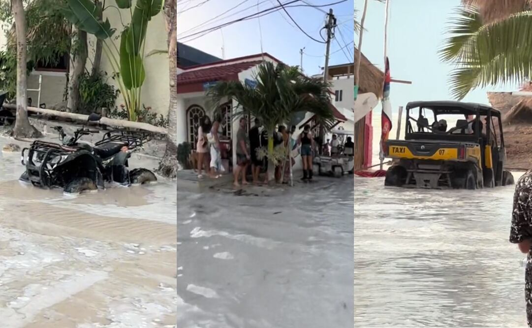 Inundación Isla Holbox. Fotos: Captura de pantalla