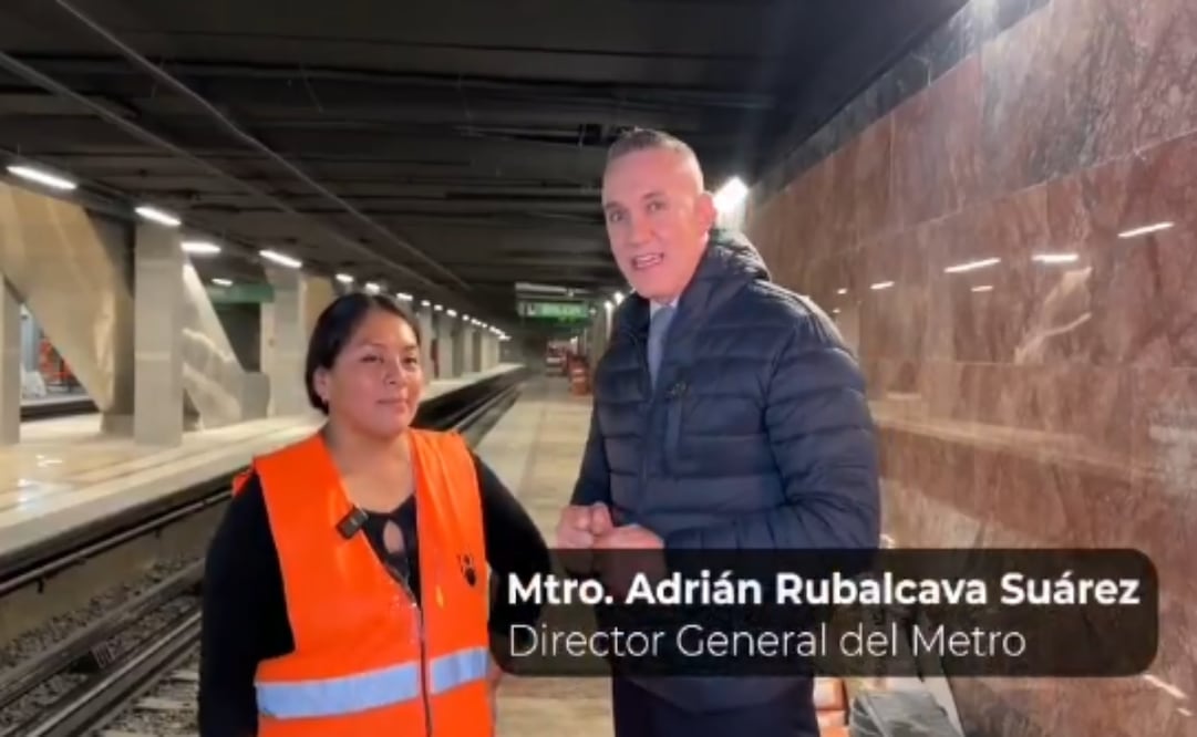 Adrián Rubalcava supervisa los avances en la modernización de la estación Bellas Artes. Foto: Especial