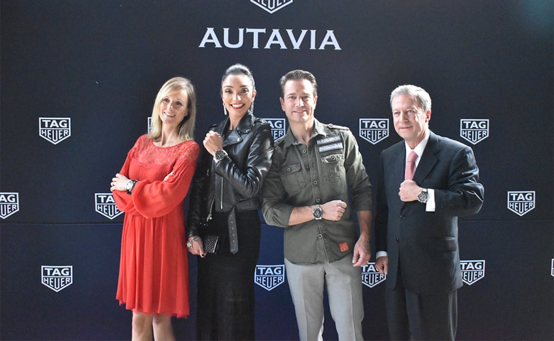 Veronique Fauchere, Laura Damiron, Hilaire Damiron y Enrique Uribe en la presentación de Autavia.