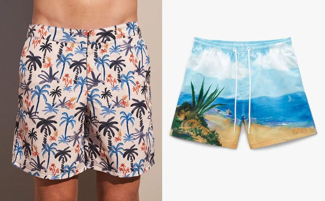 Esta temporada los estampados son variados en bañadores masculinos / Foto: Touché / Zara