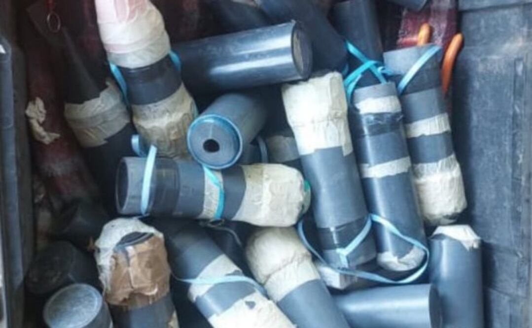 Aseguran explosivos para drones durante operativos en Apatzingán. Foto: Especial