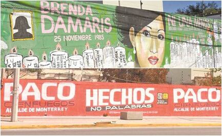 Borran mural feminista en Nuevo León con propaganda de elecciones