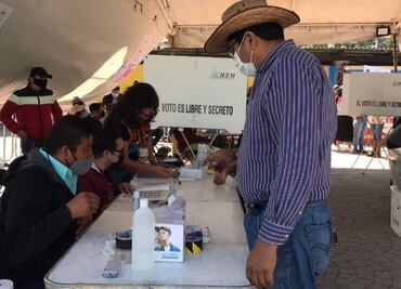 Policía estatal y Guardia Nacional custodian elección extraordinaria en Nextlalpan, Edomex