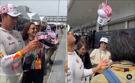 El ingenioso "invento" de un aficionado en Japón para conseguir el autógrafo de Checo Pérez