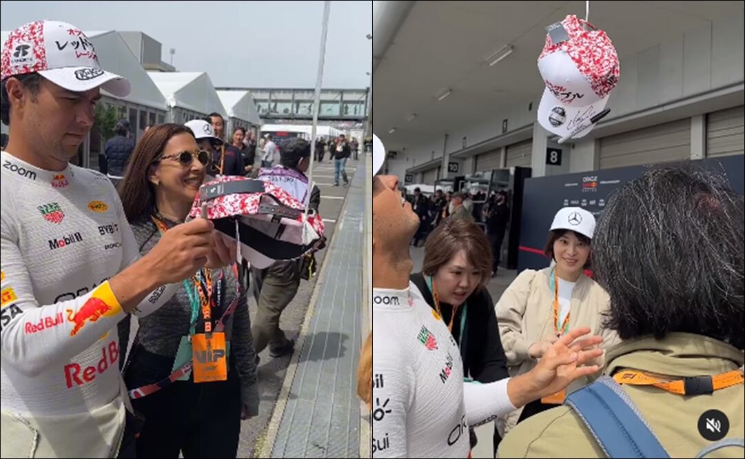 Un aficionado se las ingenió para conseguir sí o sí el autógrafo de Checo Pérez - Foto: Captura de pantalla