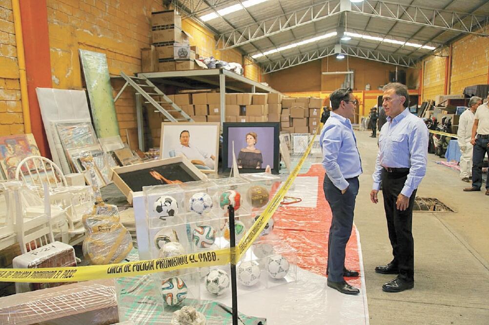 Imagen de la bodega en la que se encontraron objetos y bienes de Javier Duarte, incautados hace dos años. Foto/ARCHIVO EL UNIVERSAL