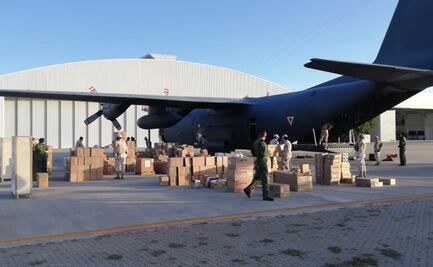 Sonora recibe avión con 7 toneladas de insumos para atención de Covid-19