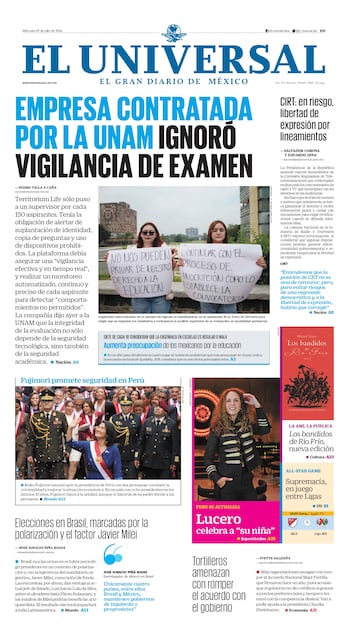 Portada impresa del 29 de julio de 2026