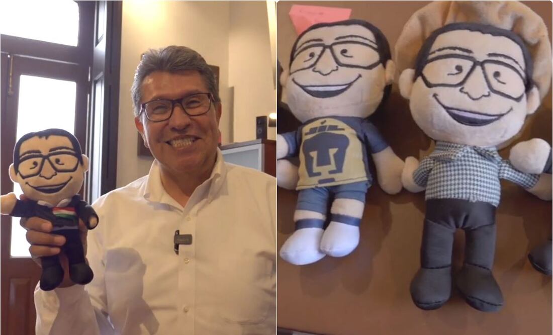 Ricardo Monreal presumió sus "Monriluches", muñecos que se lanzaron en apoyo al aspirante a la candidatura de Morena a la presidencia. / Foto: Captura video de Youtube.