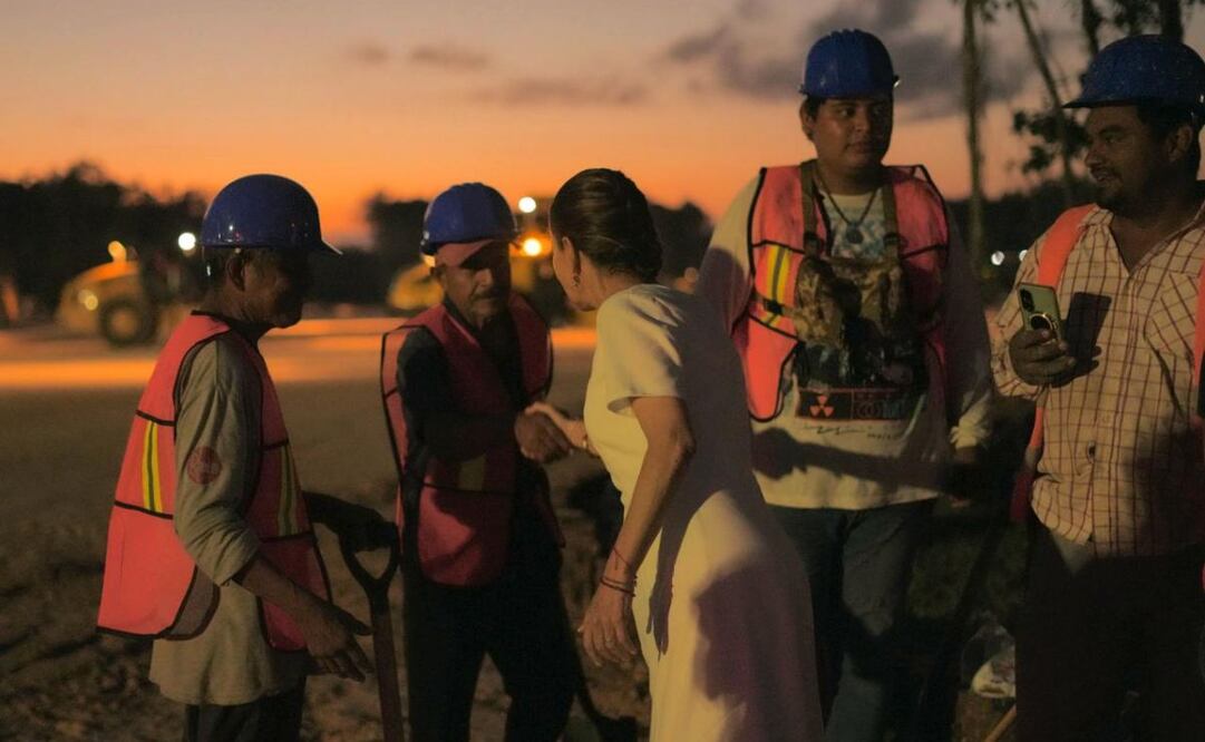 La presidenta Claudia Sheinbaum supervisa Tren Maya de carga en Quintana Roo. Foto: Especial