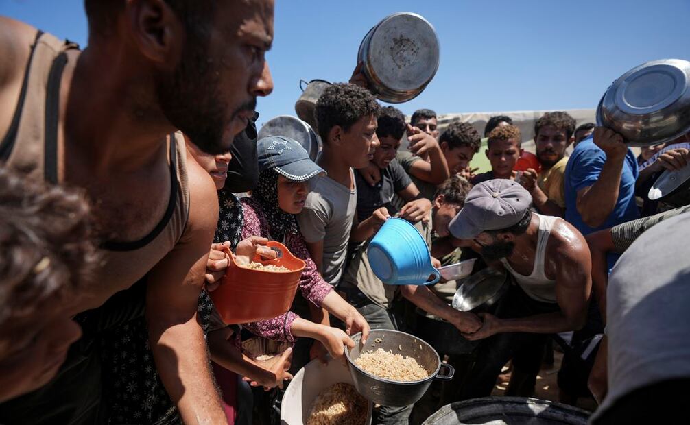 Desplazados de la Franja de Gaza. Foto: AP