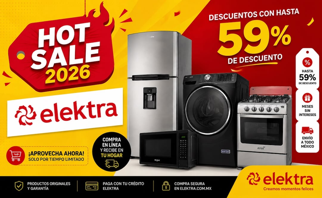 Vive el Hot Sale con descuentos imperdibles en Elektra. Foto: IA