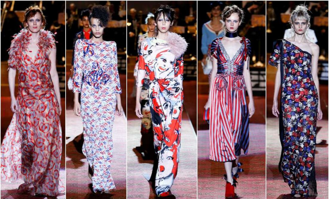 Azul, blanco y rojo (colores de la bandera estadounidense) fueron los tres tonos predominantes en el desfile