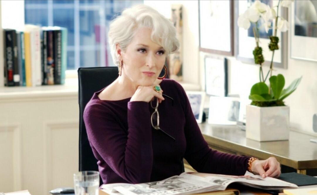 Meryl Streep como la malvada editora de Runway Miranda Priestley.