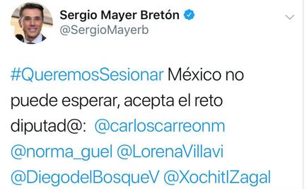 Lanzan diputados reto #QueremosSesionar en redes