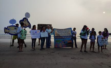 Protestan por ampliación del puerto de Veracruz; denuncian destrucción de arrecife