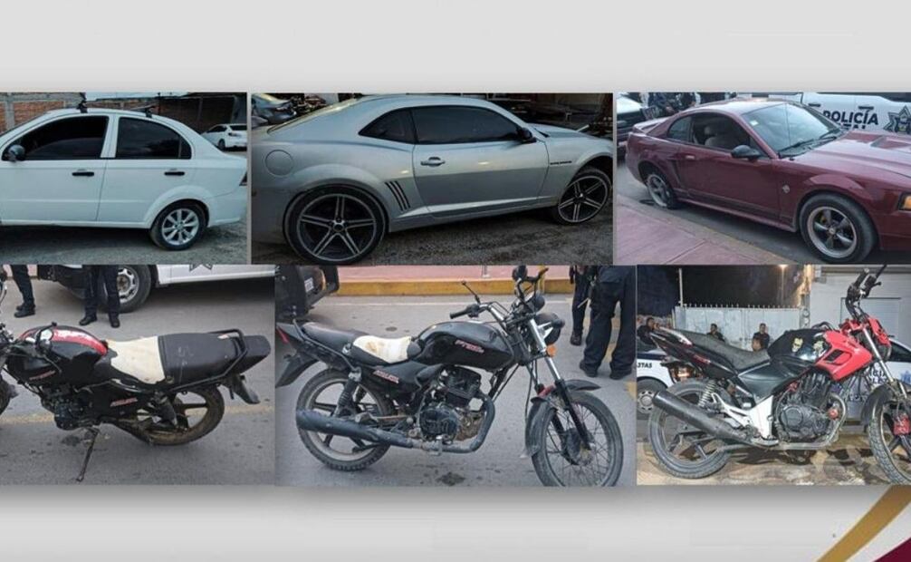 Vehículos asegurados tras riña en Tlaxcoapan, Hidalgo (27/08/2025). Foto: Especial