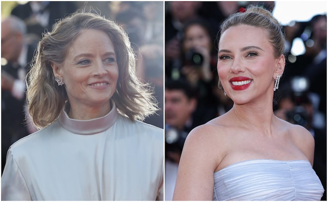 Jodie Foster y Scarlett Johansson en el estreno de "Vie Privée (Una vida privada)". Foto: EFE/EPA/GUILLAUME HORCAJUELO